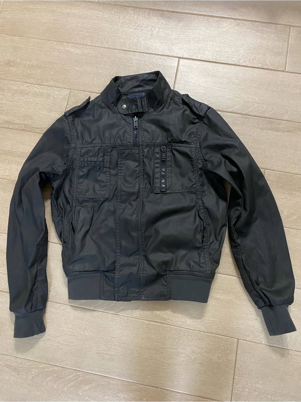 GAP Black Men's Jacket with Ribbed Hem